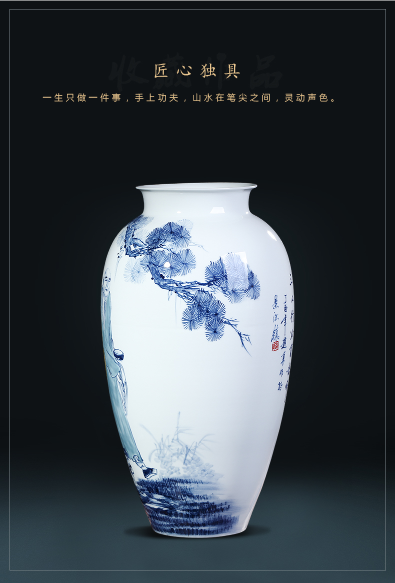 The Master of jingdezhen ceramics hand - made vases, flower arranging large Chinese style household adornment ornament gift porcelain sitting room