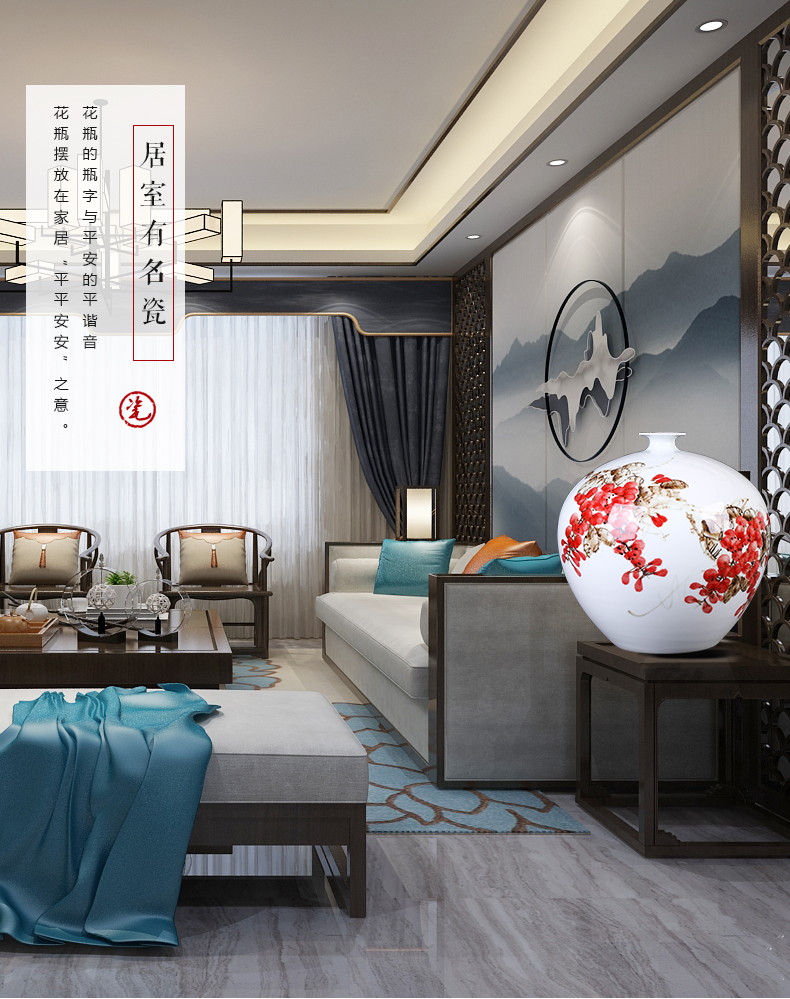 The Master of jingdezhen ceramics hand - made sabingga sukdun dergici jimbi vases, flower arrangement of Chinese style living room porch ark adornment furnishing articles