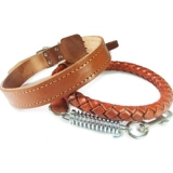 Бесплатная доставка апельсиновая кожаная тяга питомца Большая и средняя для собачья воротник