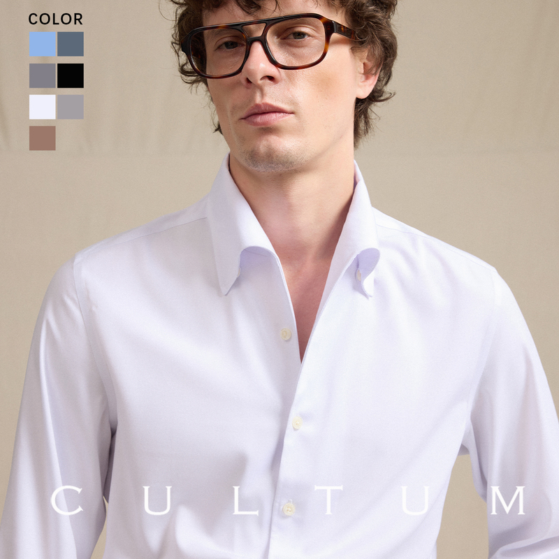 【Anti-Wrinkle, Easy to Care For, Modal】Cultum Italian-Style One-Collar No-Iron Shirt Men's Long-Sleeve White Shirt 【Anti-Wrinkle, Easy to Care For, Modal】Cultum Italian-Style One-Collar No-Iron Shirt Men's Long-Sleeve White Shirt