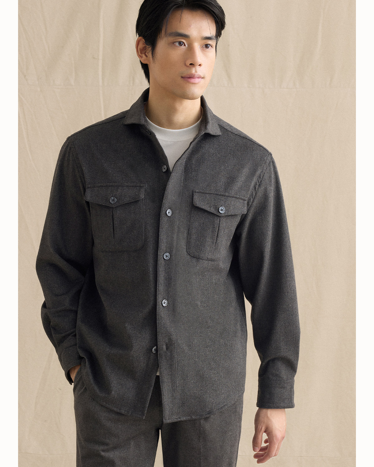 CULTUM Wool-Blend Shirt Jacket