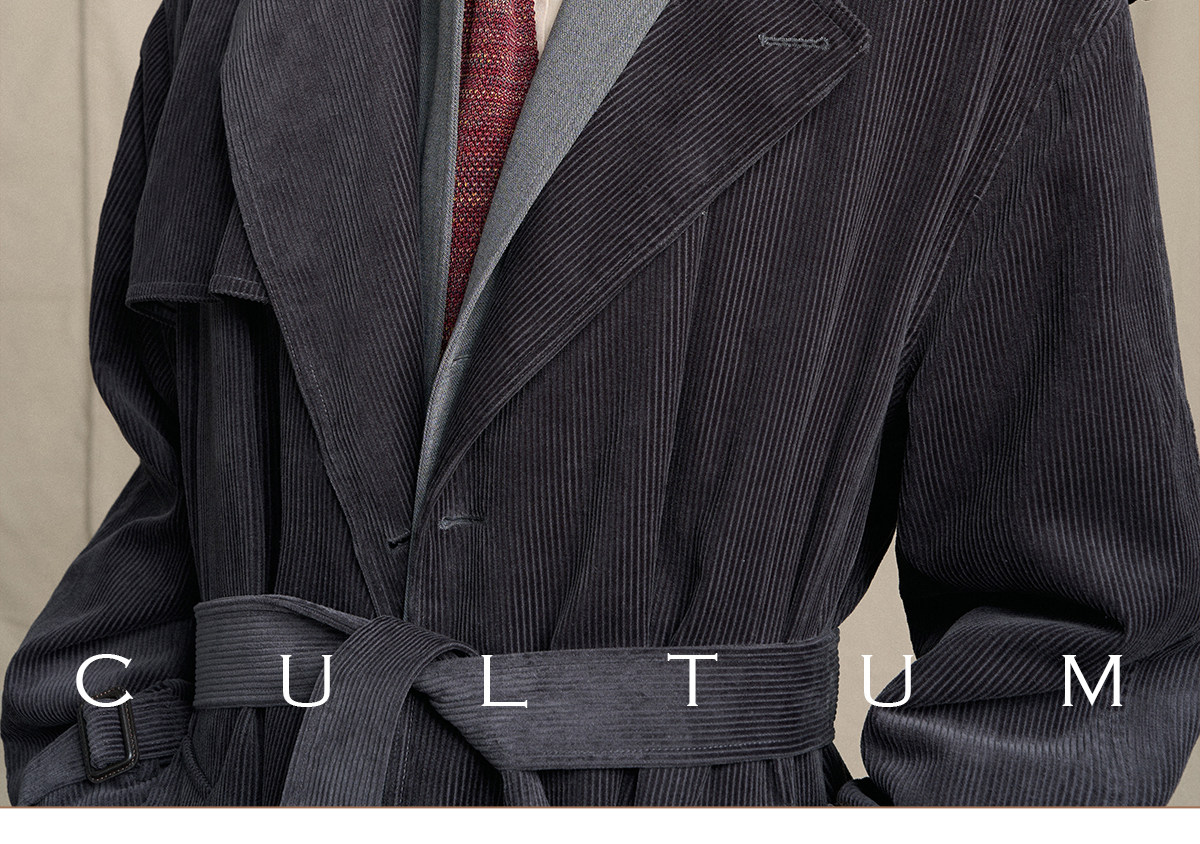 CULTUM Mid-Length Double-Breasted Trench Coat