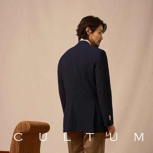 [Дышащий сирсакер длиной полмили] Двубортный пиджак с воротником с лацканами для мужчин, повседневный пиджак