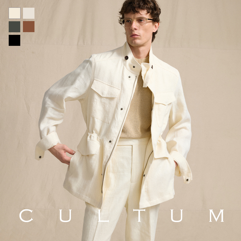 【100% French Linen】Cultum Vintage Elegant Old Money Style Casual M65 Jacket for Men