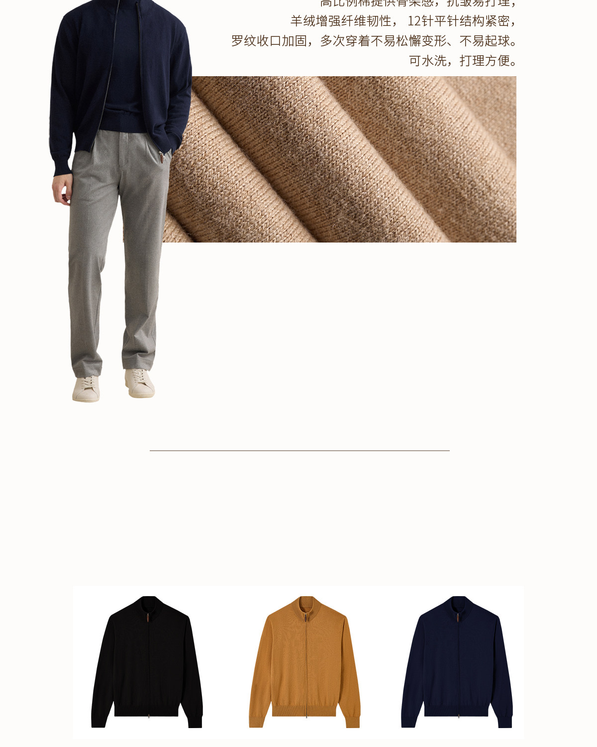 CULTUM Cotton-Cashmere Double-Zip Knit Cardigan