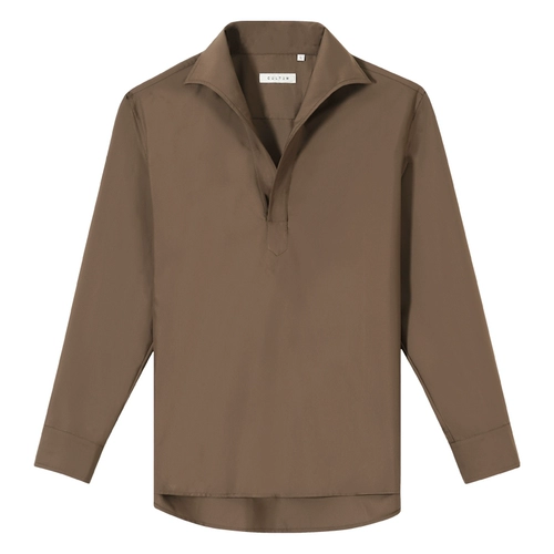 [Гладкий шелк и прохладный потолок] CULTUM полуоткрытый 𫔭 цельный воротник ледяная рубашка из очень тонкого модала для мужчин