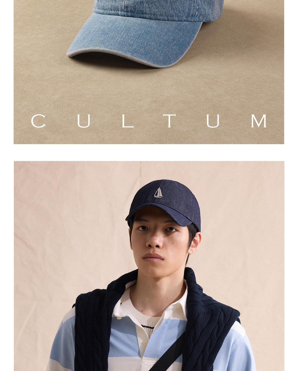CULTUM Retro Denim Embroidered Baseball Cap