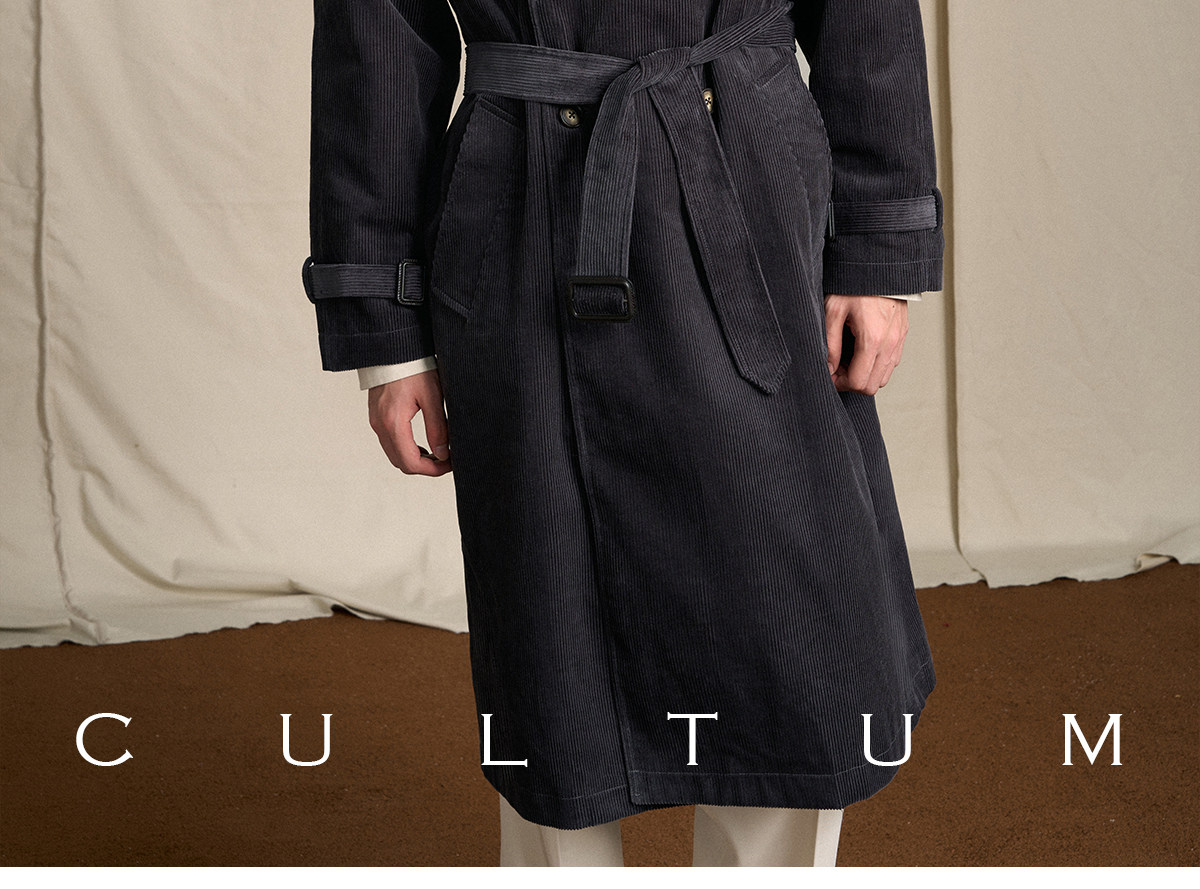 CULTUM Mid-Length Double-Breasted Trench Coat