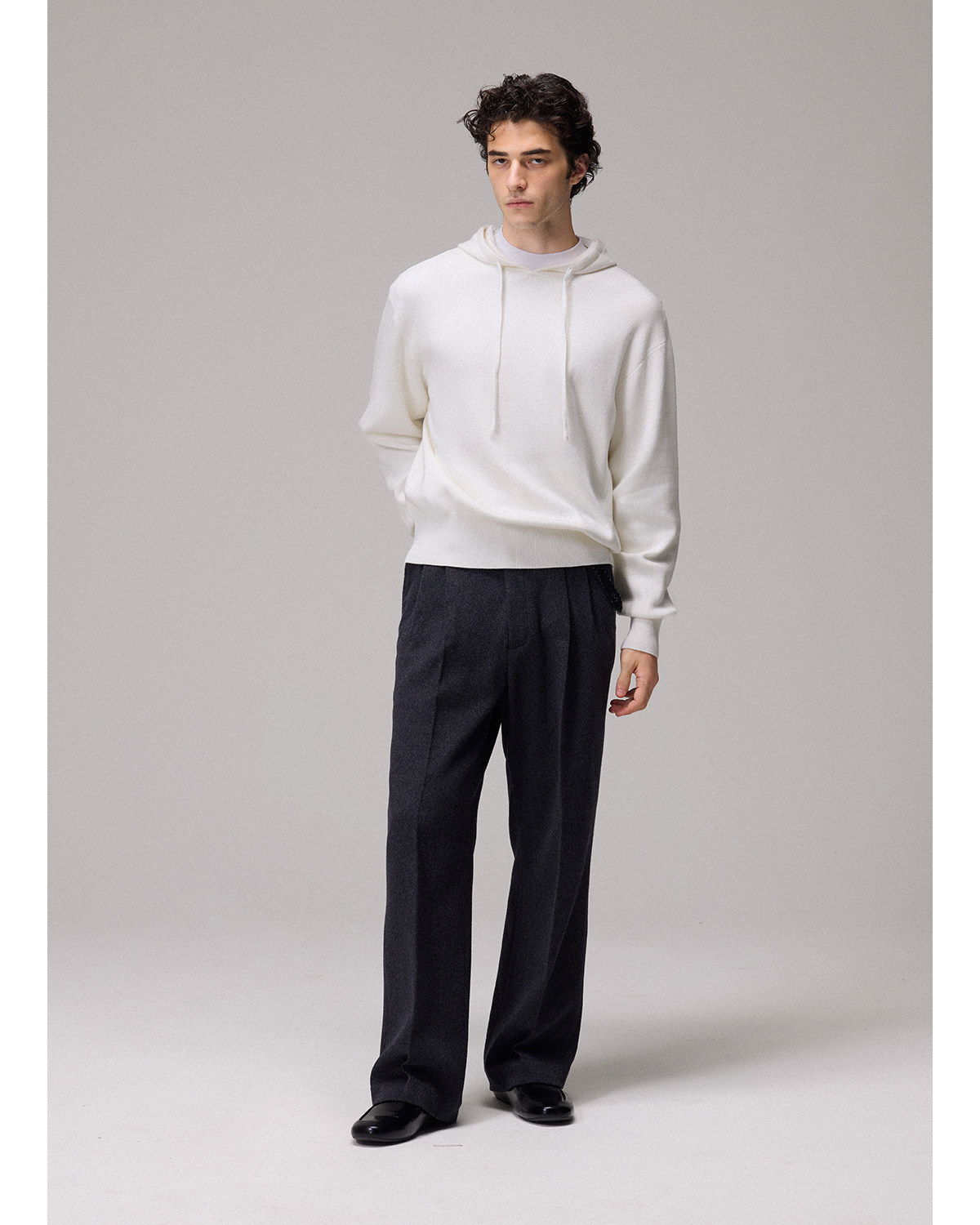 CULTUM Loose Hooded Knit Sweatshirt 685g
