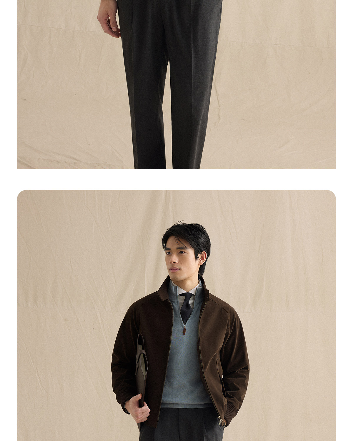 CULTUM Loose Vintage Faux Suede Harrington Jacket