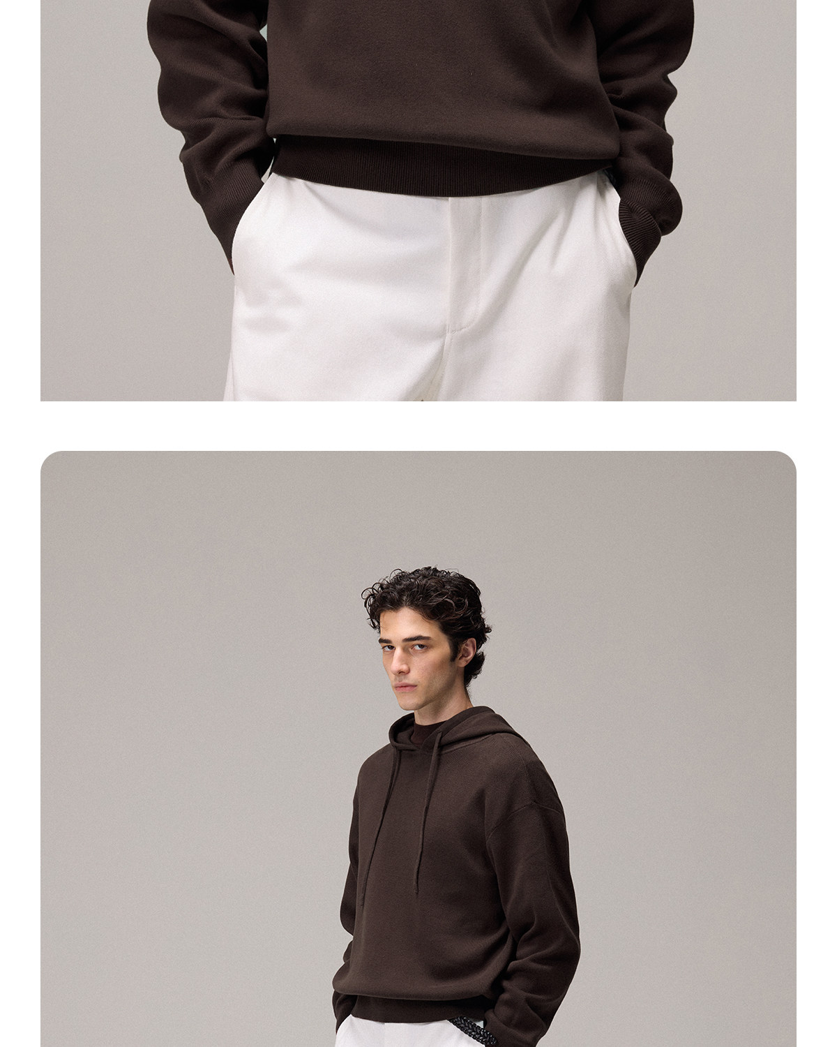 CULTUM Loose Hooded Knit Sweatshirt 685g