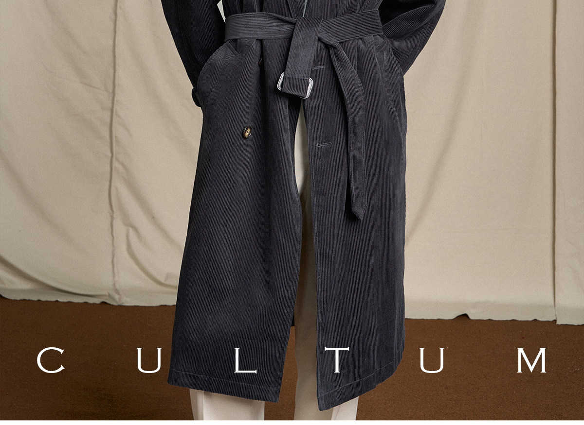 CULTUM Mid-Length Double-Breasted Trench Coat