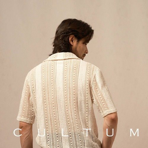 CULTUM Хлопковая трикотажная футболка polo, дышащая рубашка для отдыха, короткий рукав, высокий воротник