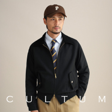 Куртка cultumivy style50%羊毛翻领哈灵顿夹克男秋冬保暖复古休闲g9外套