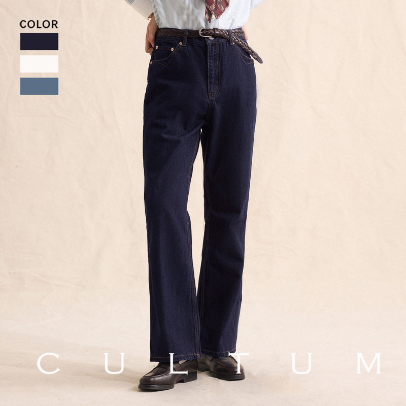 【Slightly Flared Version 100% Cotton Washed】Cultum Vintage Ivy Jeans Men's Casual High-Waisted Loose Long Pants 【Slightly Flared Version 100% Cotton Washed】Cultum Vintage Ivy Jeans Men's Casual High-Waisted Loose Long Pants