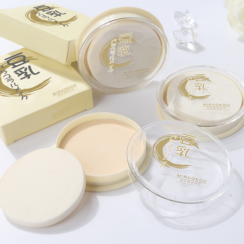 Bean Milk Powder Cake Flawless Makeup Makeup Powder Control Oil Durable Water Resistant Perspiration No Makeup Dry Oil Leather Goods Affordable students-Taobao
