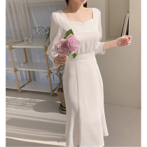 Elegant name Ehime Goddess Fan Korea 22 spring and summer French style light extravagant collar Collarbone Fish Tail dress 2 Thrones
