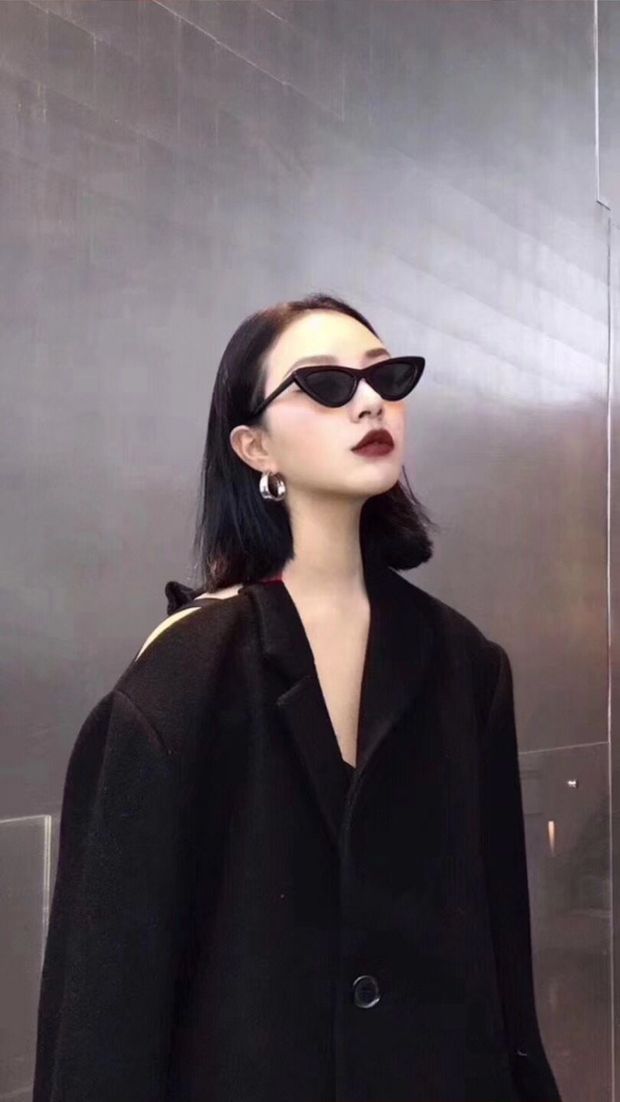 Hàn Quốc lưới đỏ dấu buồm với retro kính mắt mèo tam giác retro kính râm màu retro kính mát cặp vợ chồng kính mát gọng kính nam