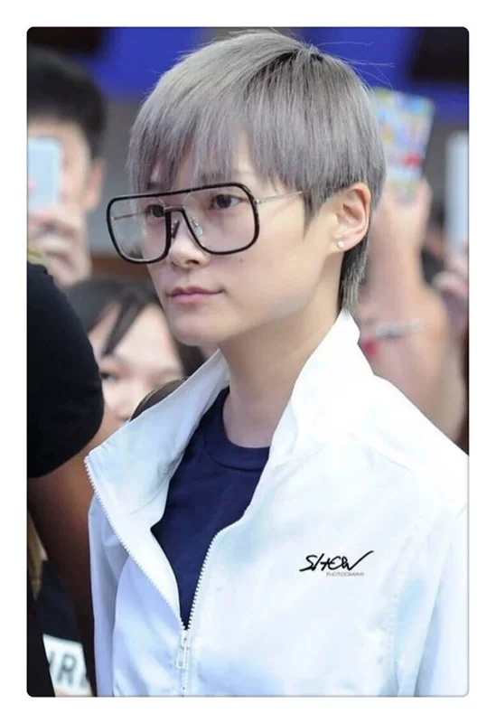Hộp lớn vuông trong suốt gương phẳng ngày mai con trai Huachen Yu Li Yuchun với kính gọng kính xu hướng gọng kính cận nữ đẹp