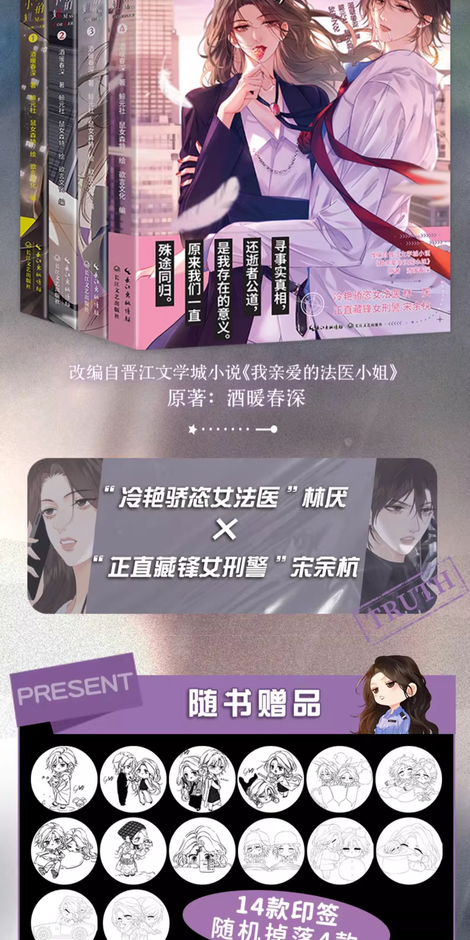 Miss Forensics manhua volume 1 cover with the illustrated characters