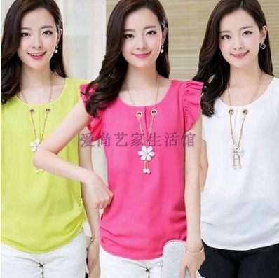 2019 Summer size Size Fits short sleeves Shirt Shirt women dress shirts Summer students Slim Fashion T-shirt Clothes