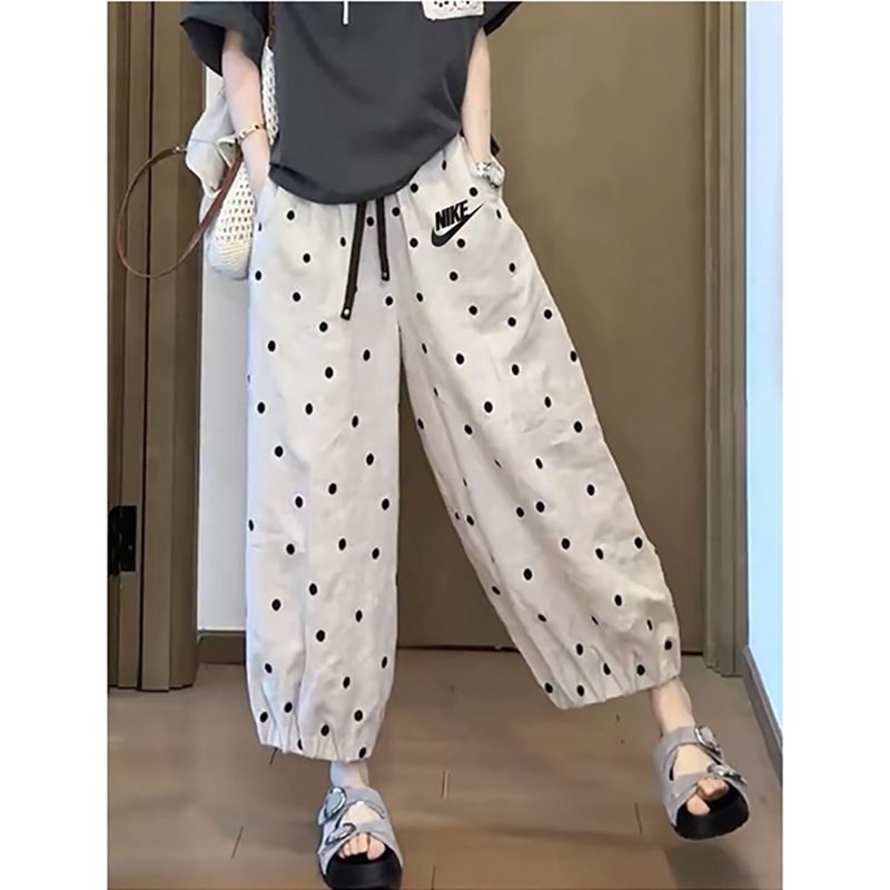 Nike Nike Women's Pants 2026 New Summer Sports Loose Hip-Covering Polka Dot Casual Pants Plus Size High-Waisted Slimming