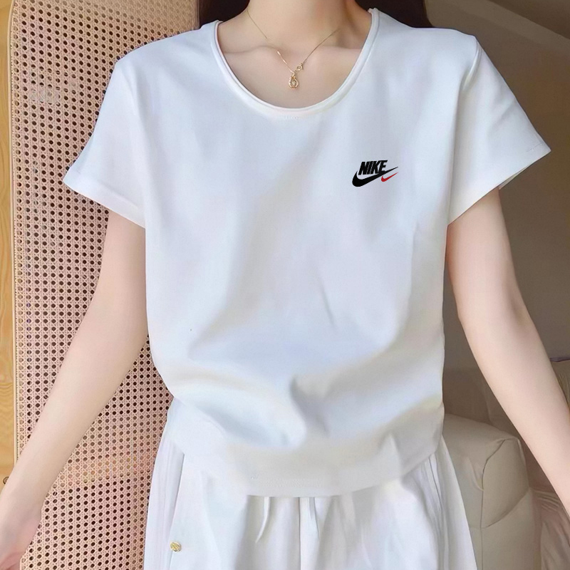 Nike Nike Short-Sleeved T-Shirt for Women, White U-Neck, Simple and Versatile, Regular Shoulder Short Sleeves, Summer 2026 New Style, Inner Layer Base Shirt Nike Nike Short-Sleeved T-Shirt for Women, White U-Neck, Simple and Versatile, Regular Shoulder Short Sleeves, Summer 2026 New Style, Inner Layer Base Shirt