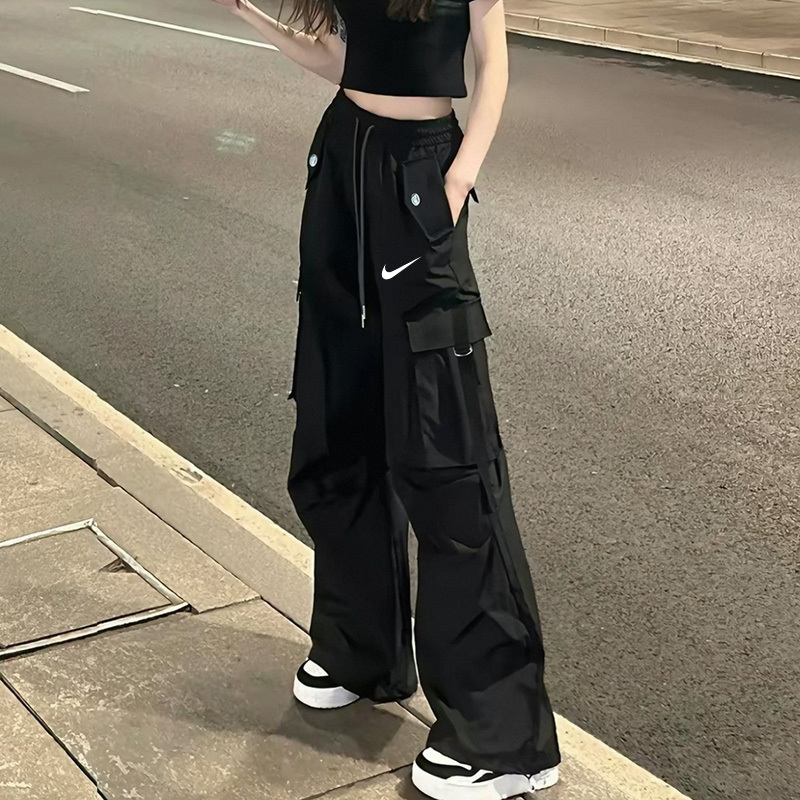 Nike Women's Pants Summer 2026 New Style Workwear Thin Ice Silk American High-Waisted Loose Wide-Leg Sports Pants Nike Women's Pants Summer 2026 New Style Workwear Thin Ice Silk American High-Waisted Loose Wide-Leg Sports Pants
