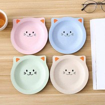 Dip plate small bowl Household small hamster snack small plate Creative cartoon cat snack tableware Household table coffee