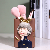 Creative Fashion Pen Holder Womens Net Red Delicate Containing Box Modern Minima Desktop Children Cute Makeup Brushes Containing Casks