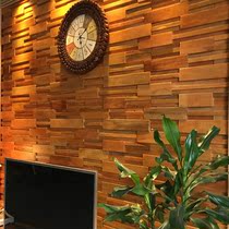 Solid wood background wall boat wood mosaic living room TV decoration new Chinese style modern minimalist log mosaic background