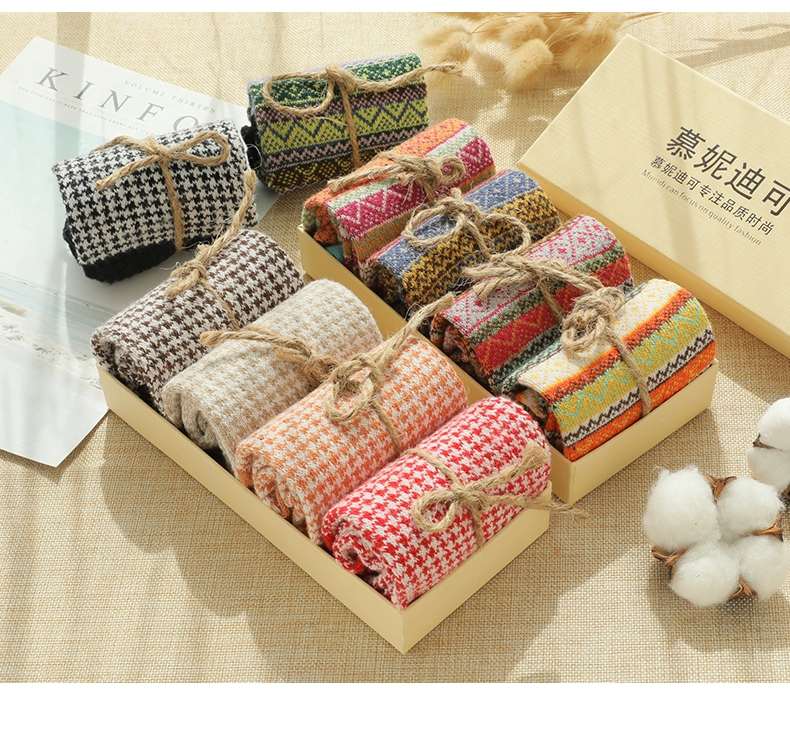 Vớ mùa đông tất nữ mùa đông dày phần cotton ống cotton vớ vớ ấm cộng với khăn nhung cừu vớ Hàn Quốc