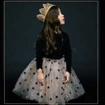 High-end customised girl dress exploits with bright sheet Stars Fluffy Dress Princess Nepotism Dress With Velvety Dress Swoon