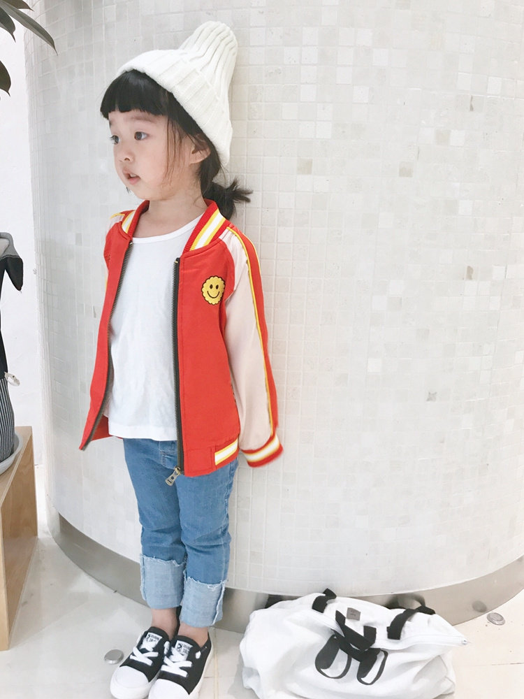 Clearance Girls Children's Clothes Spring and Autumn Coat Baby Girl Double Layer Stitching Baseball Uniform Jacket Casual Style