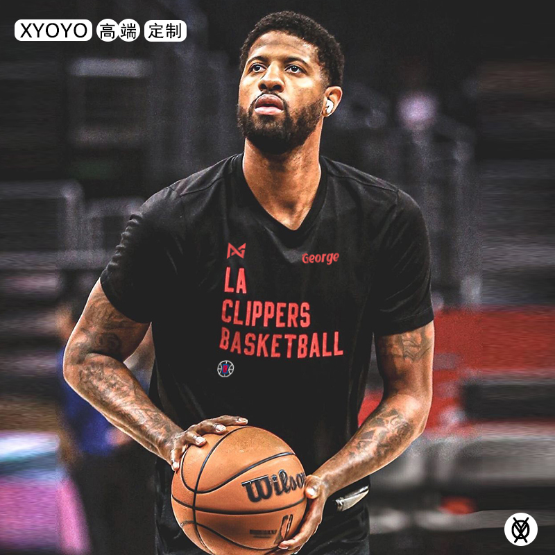 2024 Clippers Paul George Basketball Training T-Shirt Men's Pg Kawhi Leonard No. 13 Jersey Short Sleeve Basketball Shooting Uniform Summer