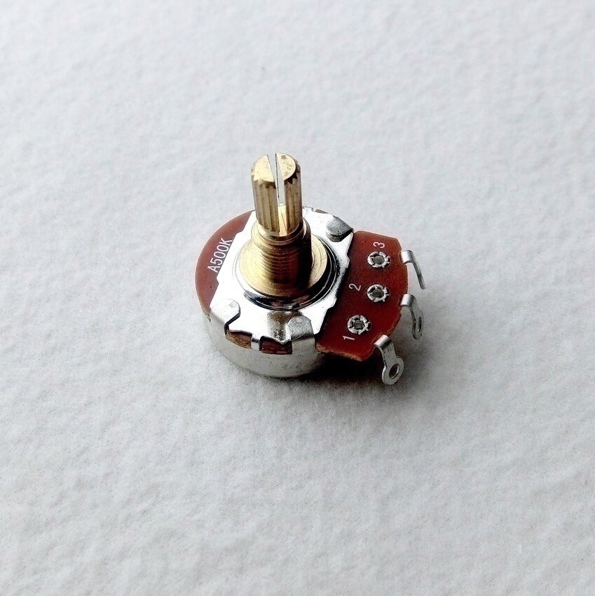 18mm Copper Long Shaft Guitar Volume Potentiometer A500K Copper Handle 24mm Large LPB500K Guitar Potentiometer