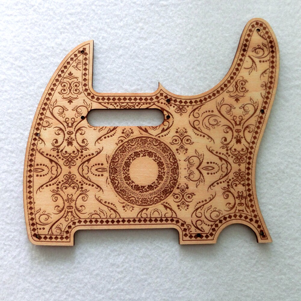 East Lilly Electric Guitar Replacement Original Wood Color Personality Carved Wood Thickened 8 Nails TELE Guard Plate Accessories With Screws