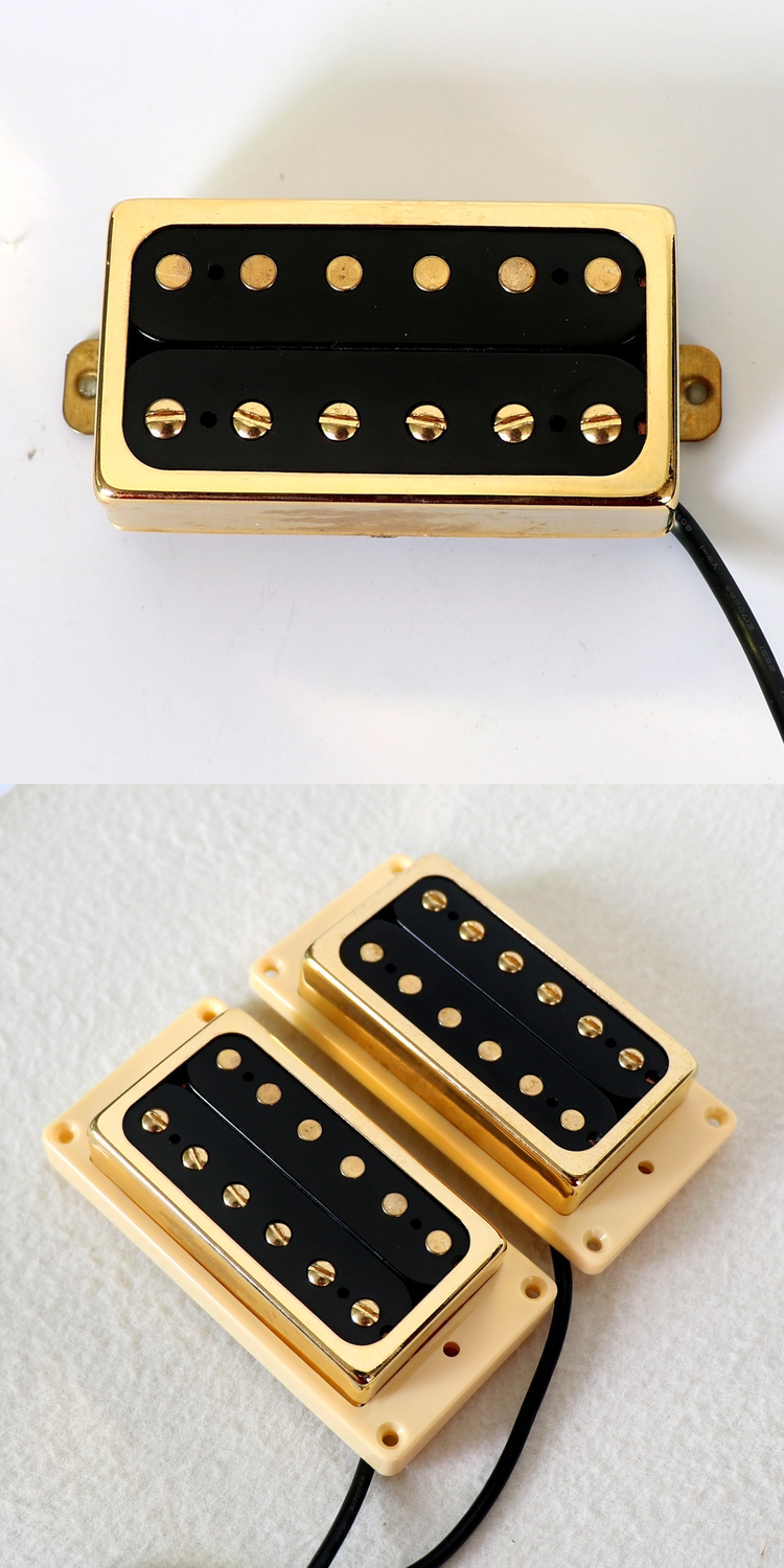 Звукосниматель 包邮东礼电吉他双线圈拾音器开放式lp铝镍钴5号金色黄铜外壳dl59 Donlis