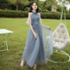 Bridesmaid dress long 2021 new autumn fairy dress is thin bridesmaid evening dress female choir costume