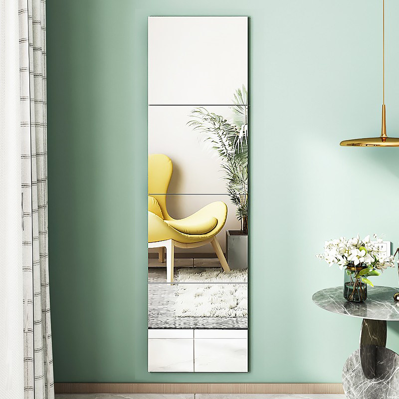 Full Body Full Body Mirror Sticker Wall Self-Glued Home Schoolgirl Bedroom Stick Wall Sticker Cabinet Door Fitting Makeup Splicing Adhesive Mirror