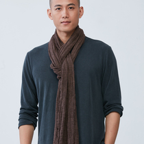 Ciyuan medium-long wrinkled washed linen cotton meditation original design art style new Buddha scarf