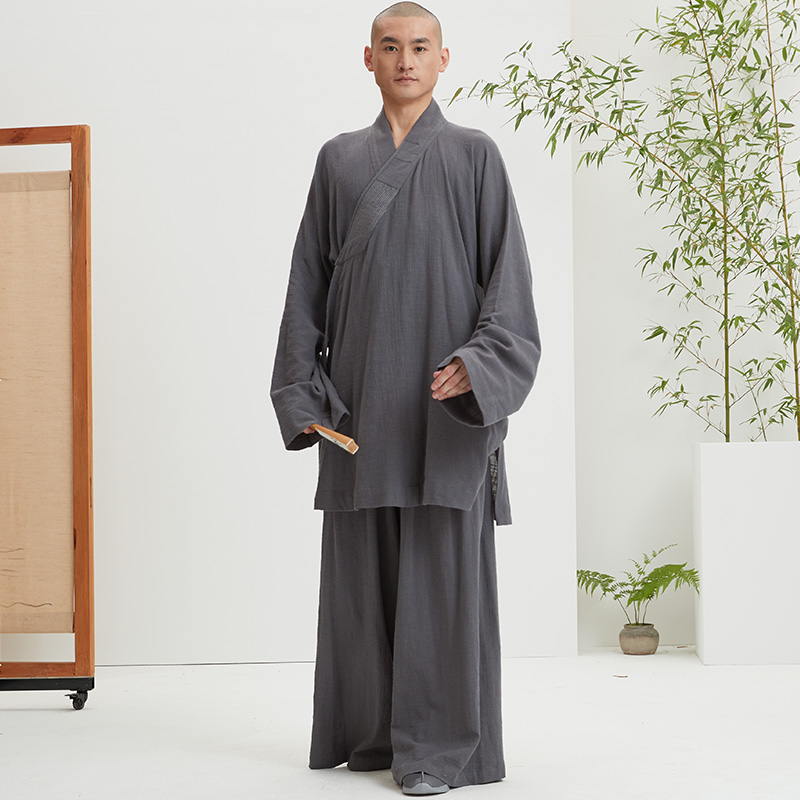 Ciyuan monk's clothing Arhat coat four seasons pure cotton monk's clothing short coat Men's and women's robe suit Meditation clothing Monk's clothing