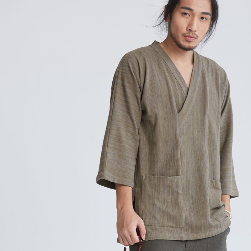 Ciyuan gốc Trung Quốc áo thun nam hàng đầu lỏng lẻo trang phục dân tộc mềm mại thiền định quần áo 60866 trang phục dân tộc