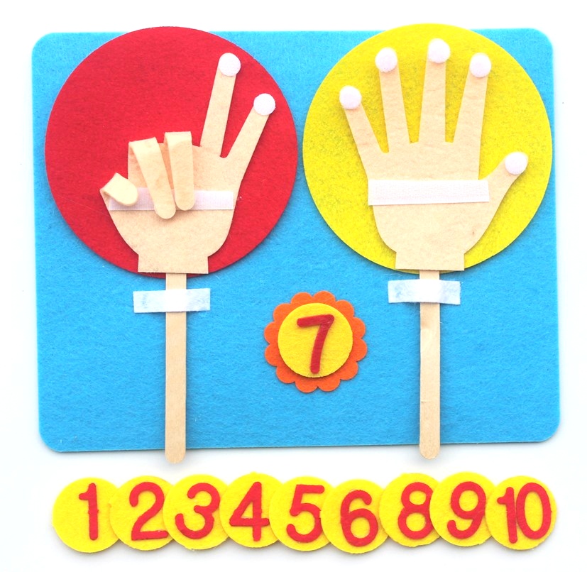 Kindergarten Math Regional Corner Homework 10 Within the fingers count Puzzle Hand Taught Toys Unwoven Fabrics Homemade Materials