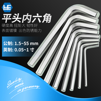 Germany imported Harvard hafu six-angle wrench single general long male British hex key flat head 6-angle screwdriver