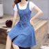Dây đeo váy đầm nữ mùa hè 2019 mới phù hợp với thắt lưng cao phổ biến Váy denim dây đeo hai dây nữ - váy đầm váy công chúa váy đầm