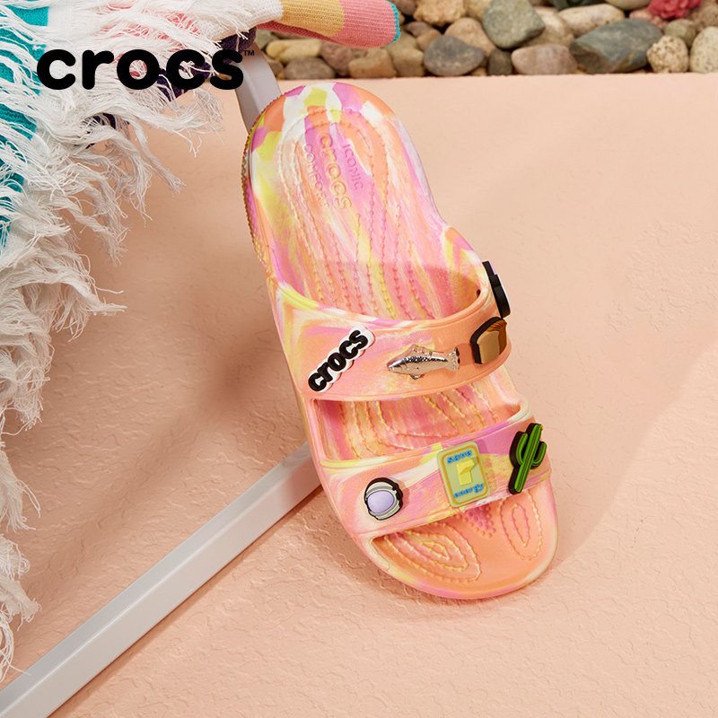 Crocs 卡骆驰 2022年春季 中性款大理石纹凉鞋*2双 聚划算多重优惠折后￥170.4包邮 4色可选 88VIP会员还可95折