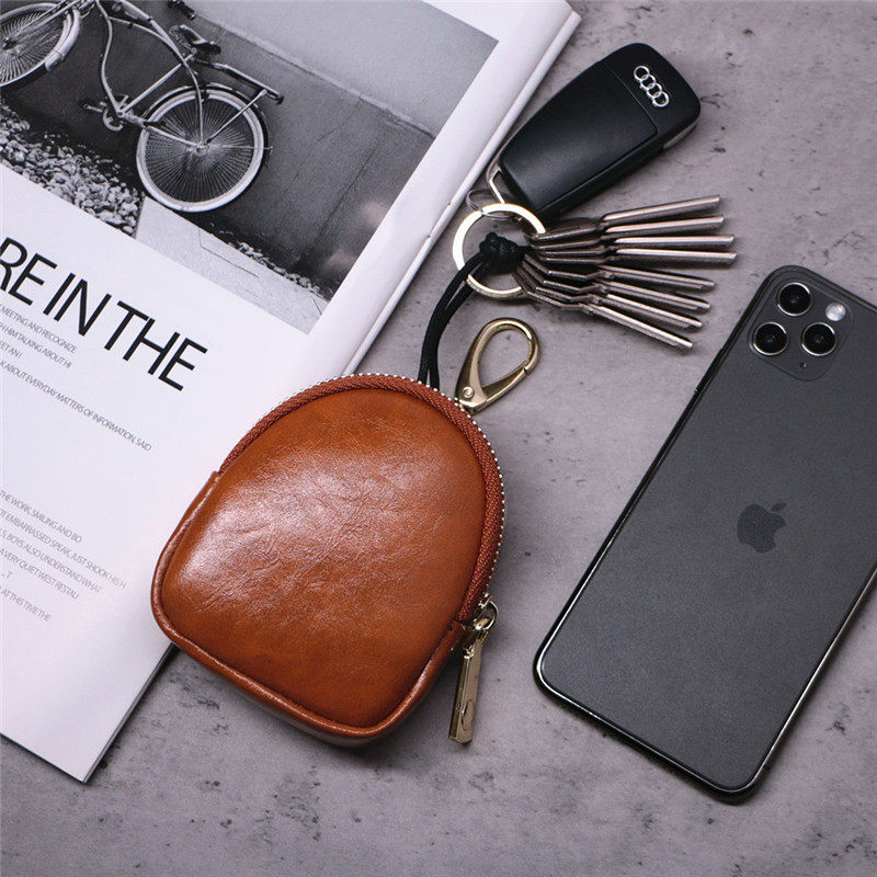 Multi-function coin key bag Men and women pull-out car key bag drawstring key bag Simple and exquisite large capacity