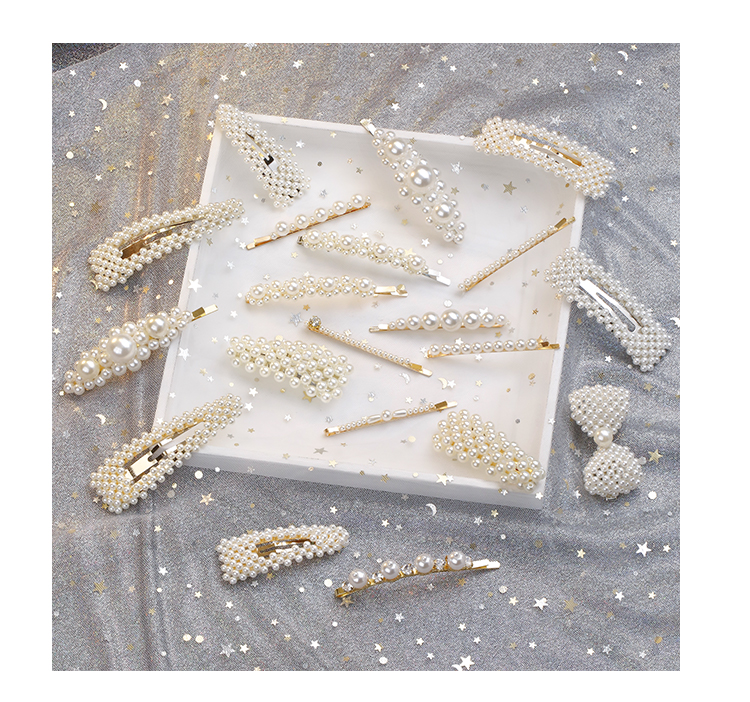 Side ins kẹp tóc net clip đỏ mũ giả ngọc trai bangs clip từ bb clip bên clip kẹp tóc Hàn Quốc dễ thương - Phụ kiện tóc shop phụ kiện tóc