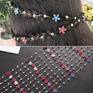 Korean style children's hair accessories colorful braided hair chain baby wig style girl princess chain girls hair headband accessories